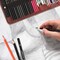 QQQ Sketching Pencil Set Art Pencils Drawing Kit,39 pcs Drawing Set With Sketch Pencils, Watercolor Pencils inside Canvas Rolling Pouch For Beginners, Adults & Professionals